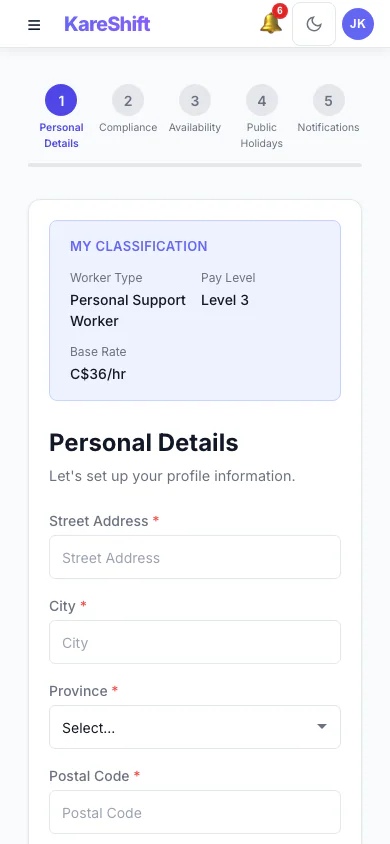 Onboarding — Mobile