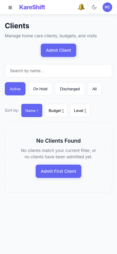 Service User List — Mobile