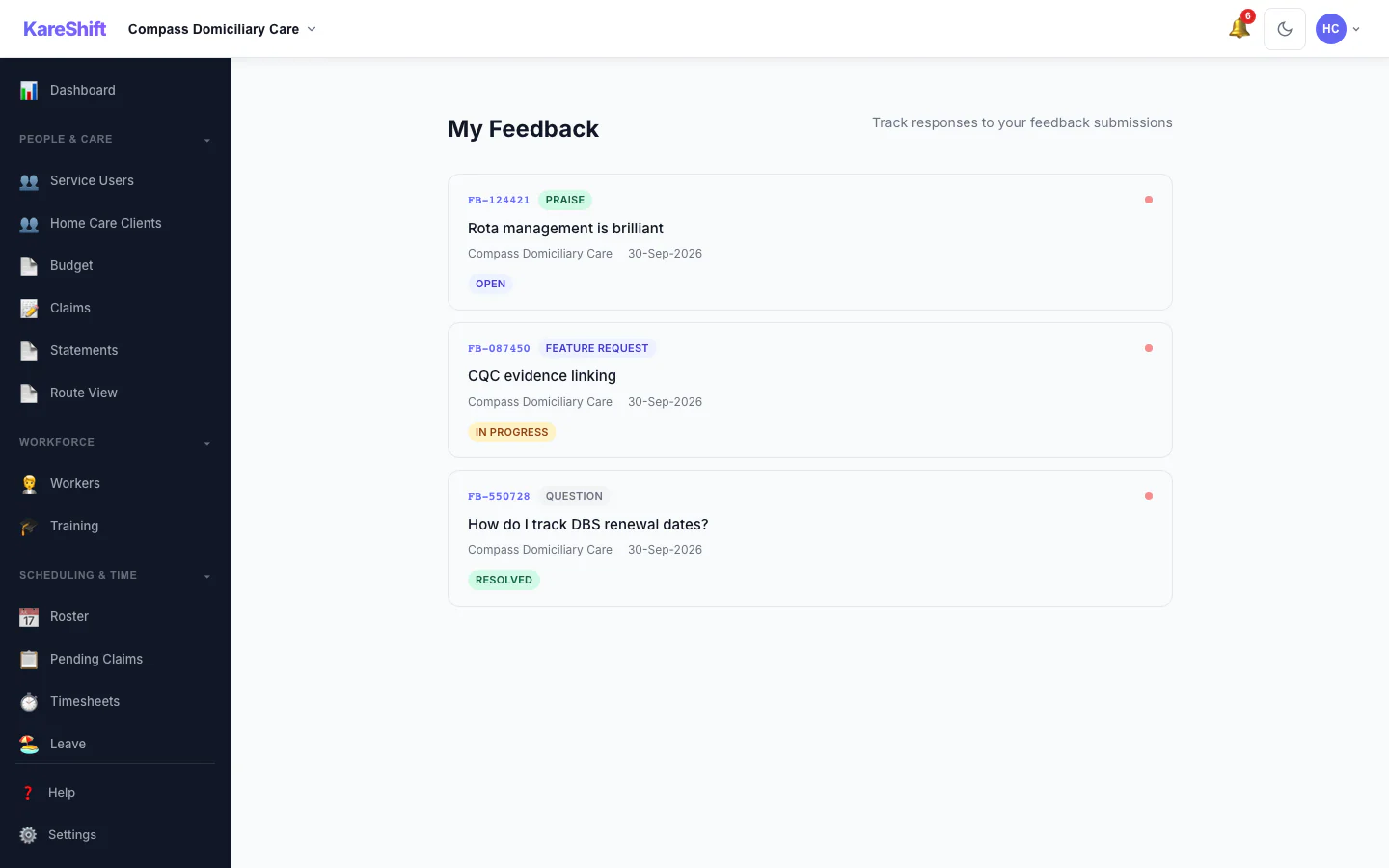 Feedback History