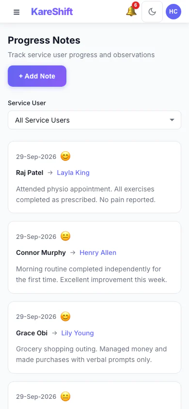 Care Notes — Mobile