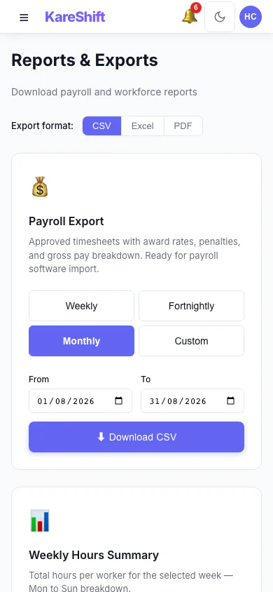 Reports — Mobile