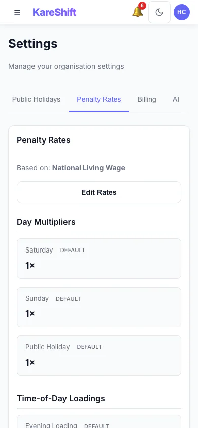 Enhanced Pay Rates — Mobile
