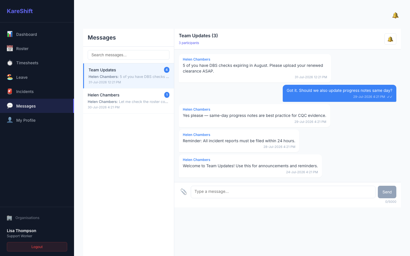 Worker Messages