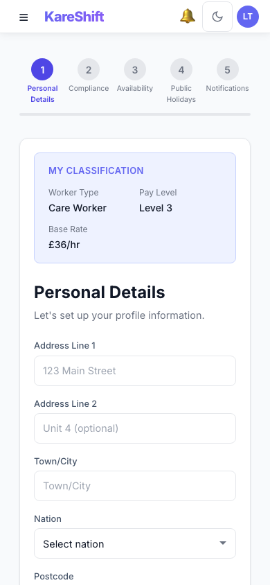 Onboarding — Mobile