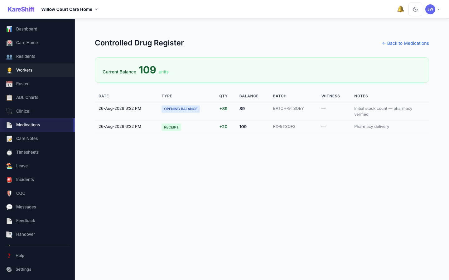 Controlled Drug Register