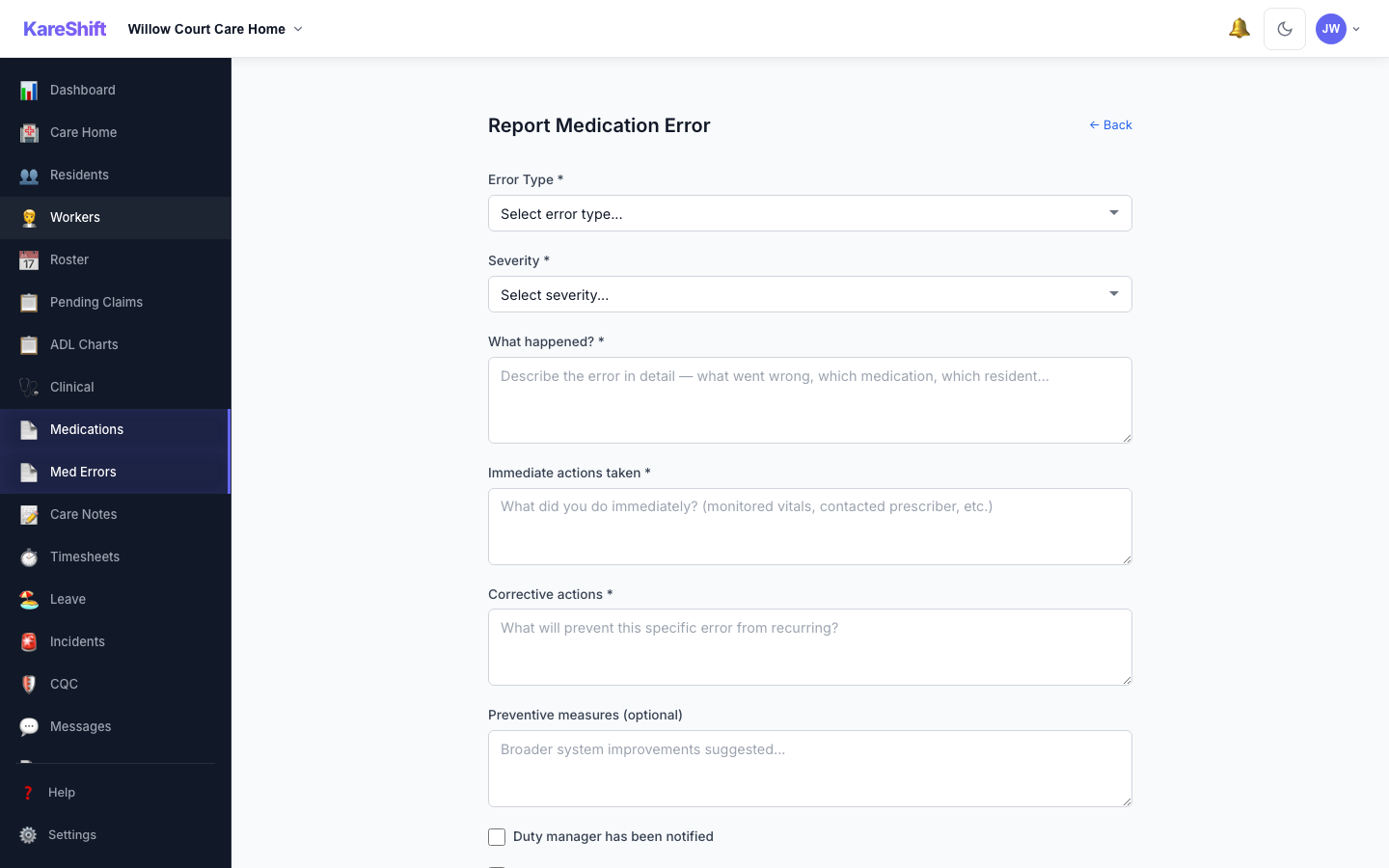 Report Medication Error