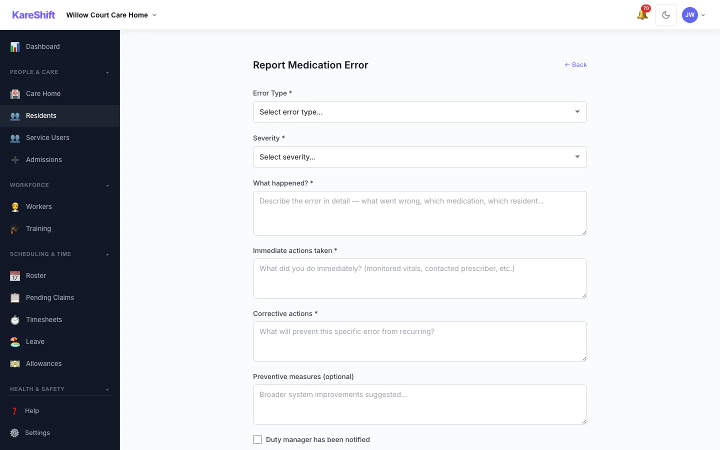 Report Medication Error