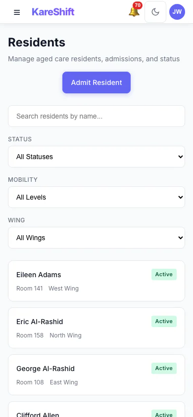 Residents — Mobile