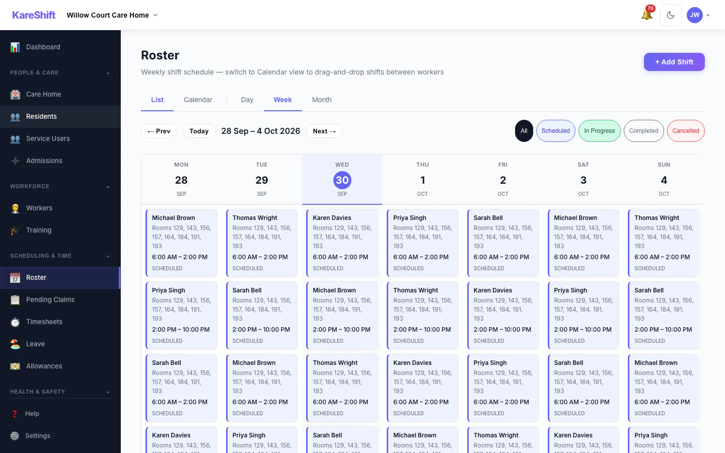 Room-Range Rota