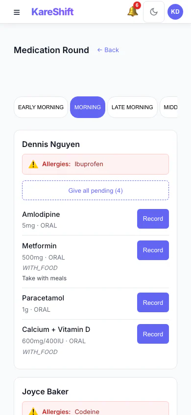 Medication Rounds — Mobile