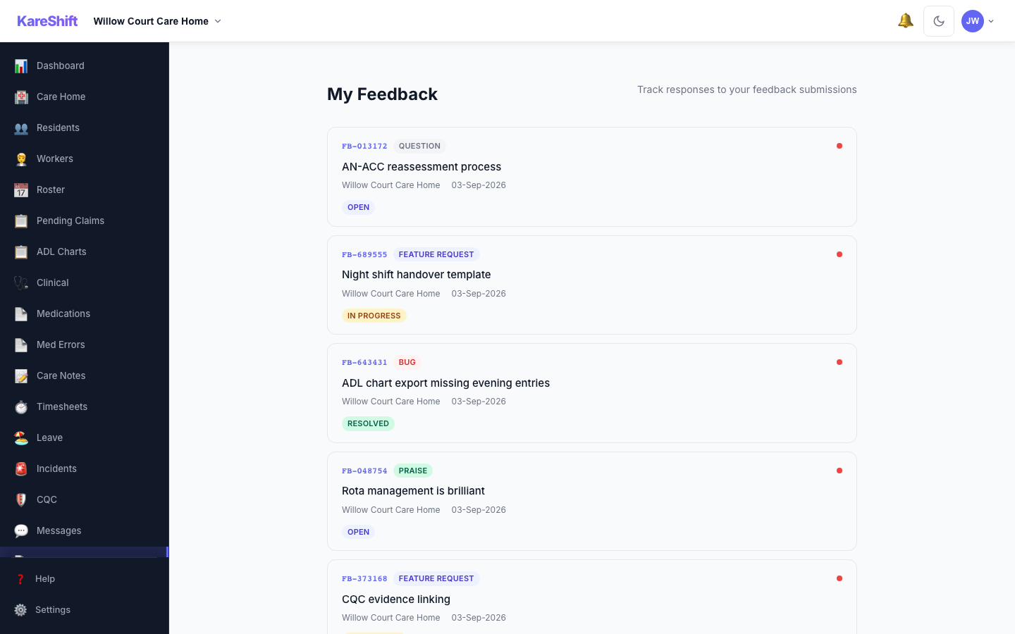 Feedback History