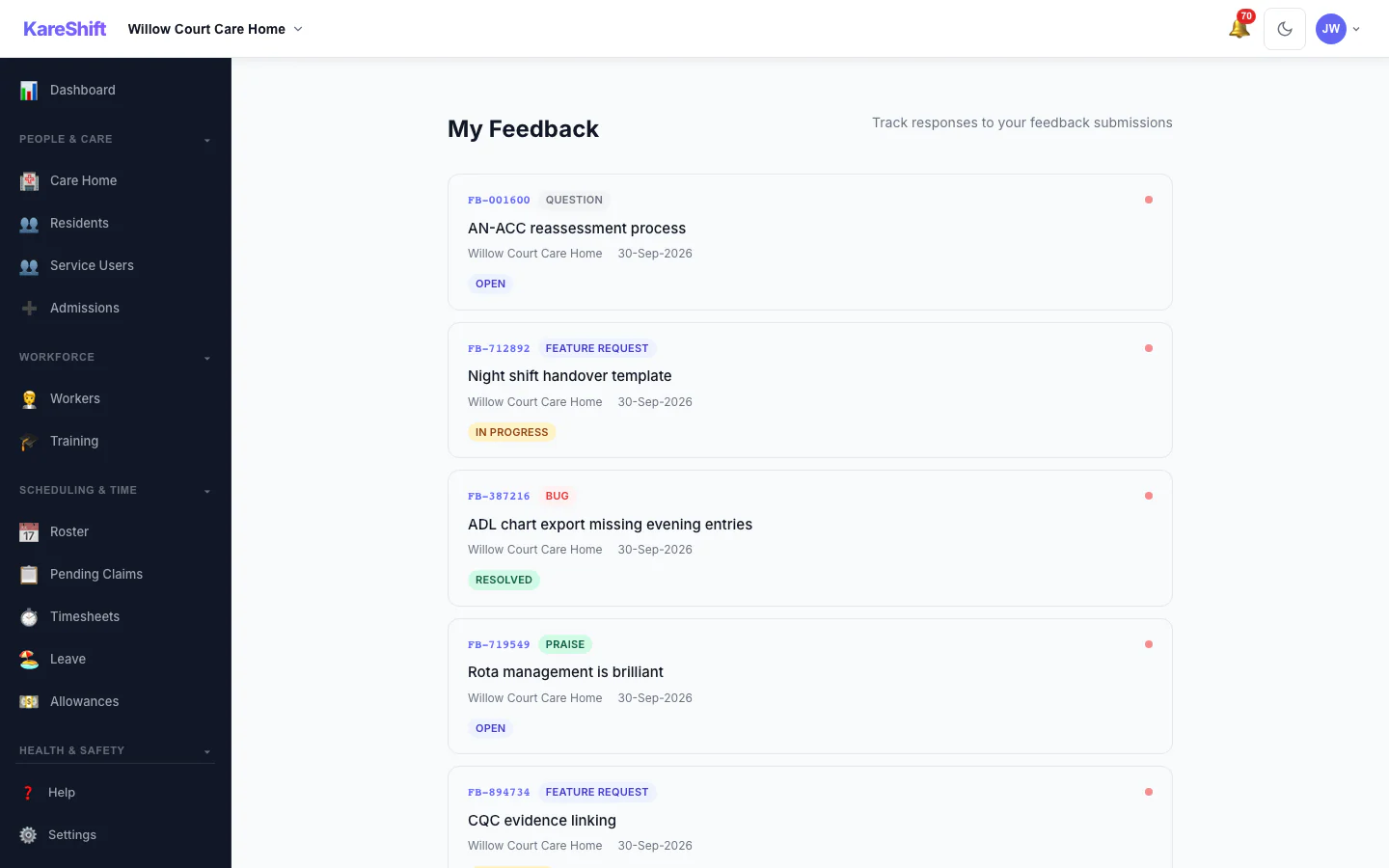 Feedback History