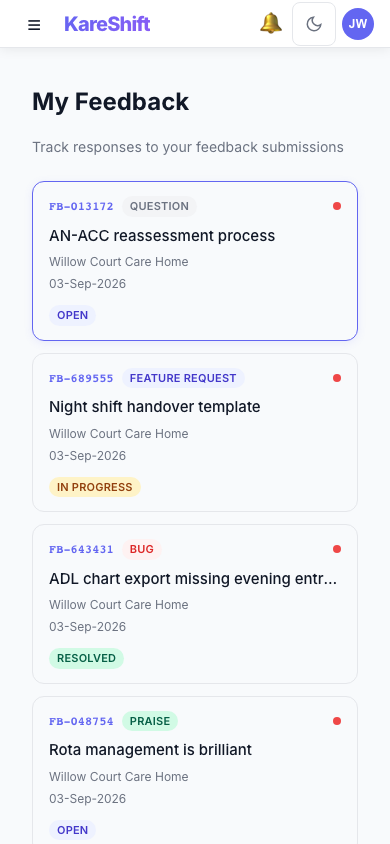 Feedback — Mobile