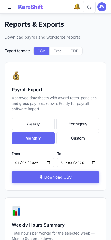 Reports — Mobile