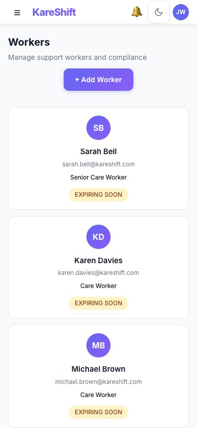 Carers — Mobile