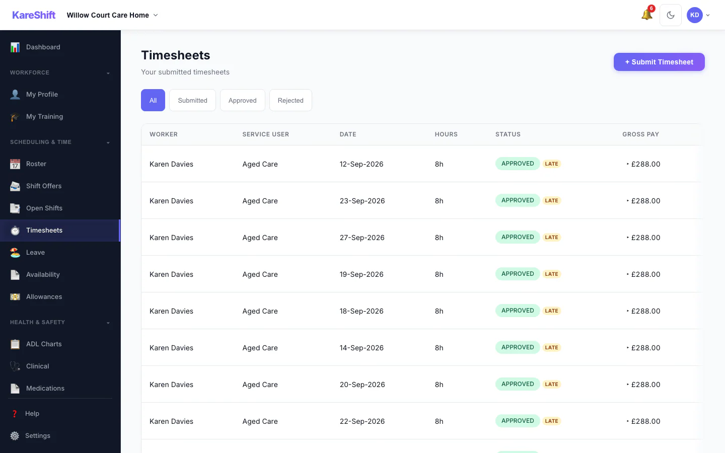 Worker Timesheets