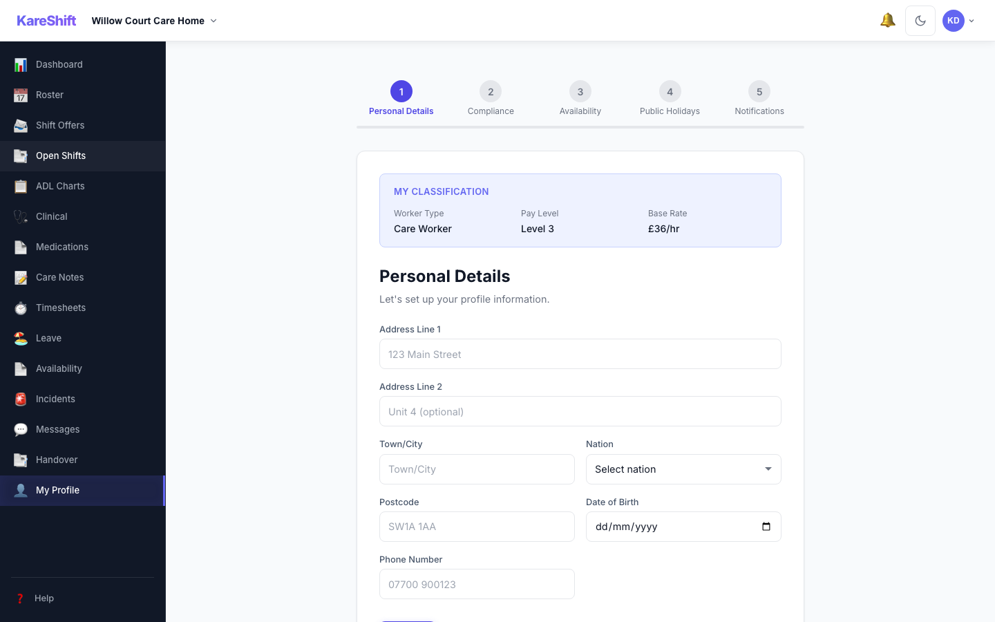 Carer Onboarding