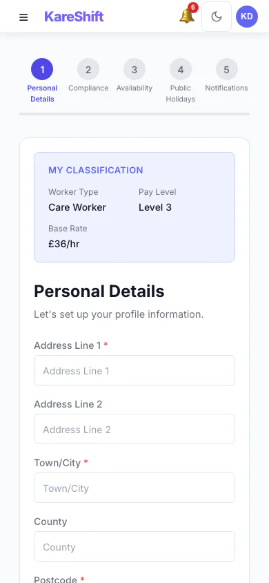 Onboarding — Mobile