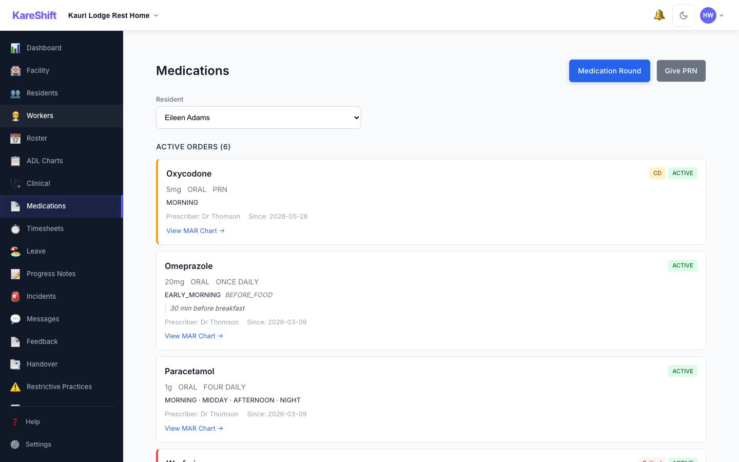 eMAR — Medication Orders
