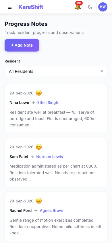 Notes — Mobile