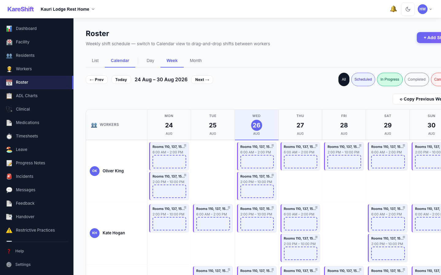 Roster Calendar