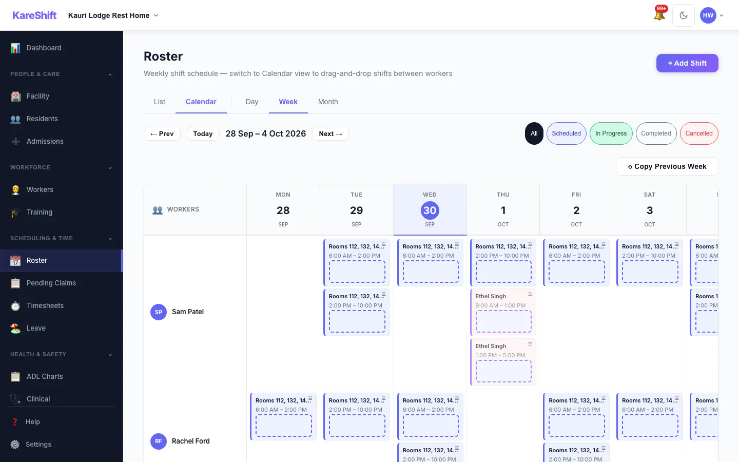 Roster Calendar