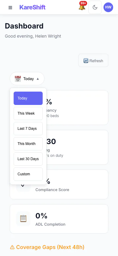 Date Range — Mobile