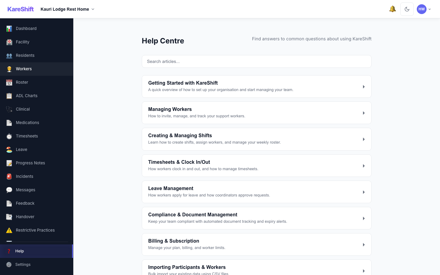 Help Centre