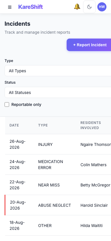 Incidents — Mobile