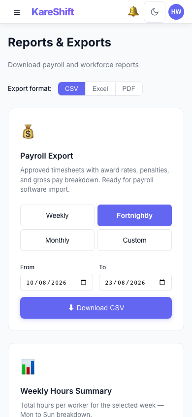 Reports — Mobile