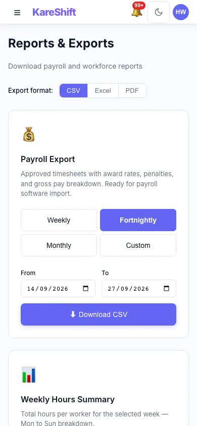 Reports — Mobile
