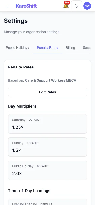 Penalty Rates — Mobile