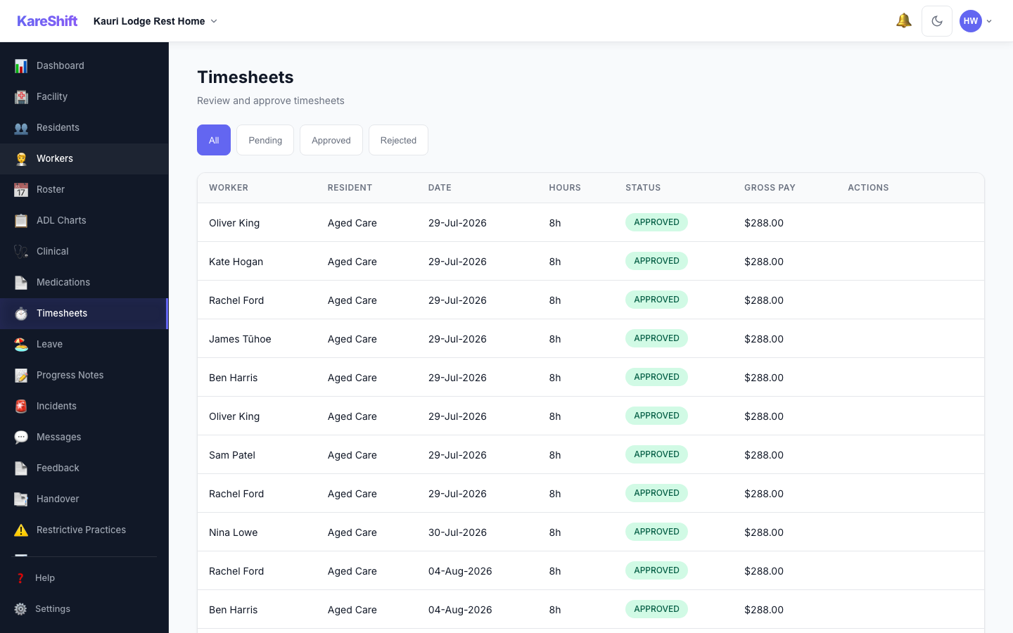 Timesheets