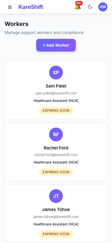 Workers — Mobile