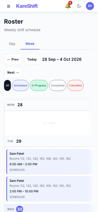 Roster — Mobile