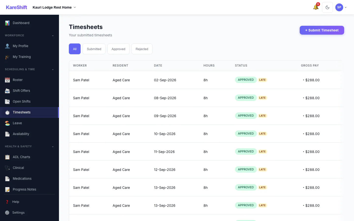 Worker Timesheets