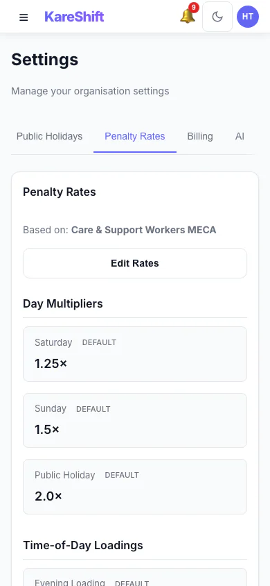 Penalty Rates — Mobile