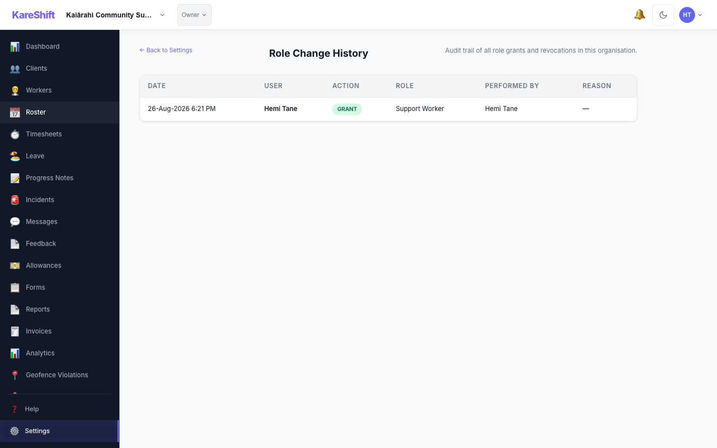 Role History