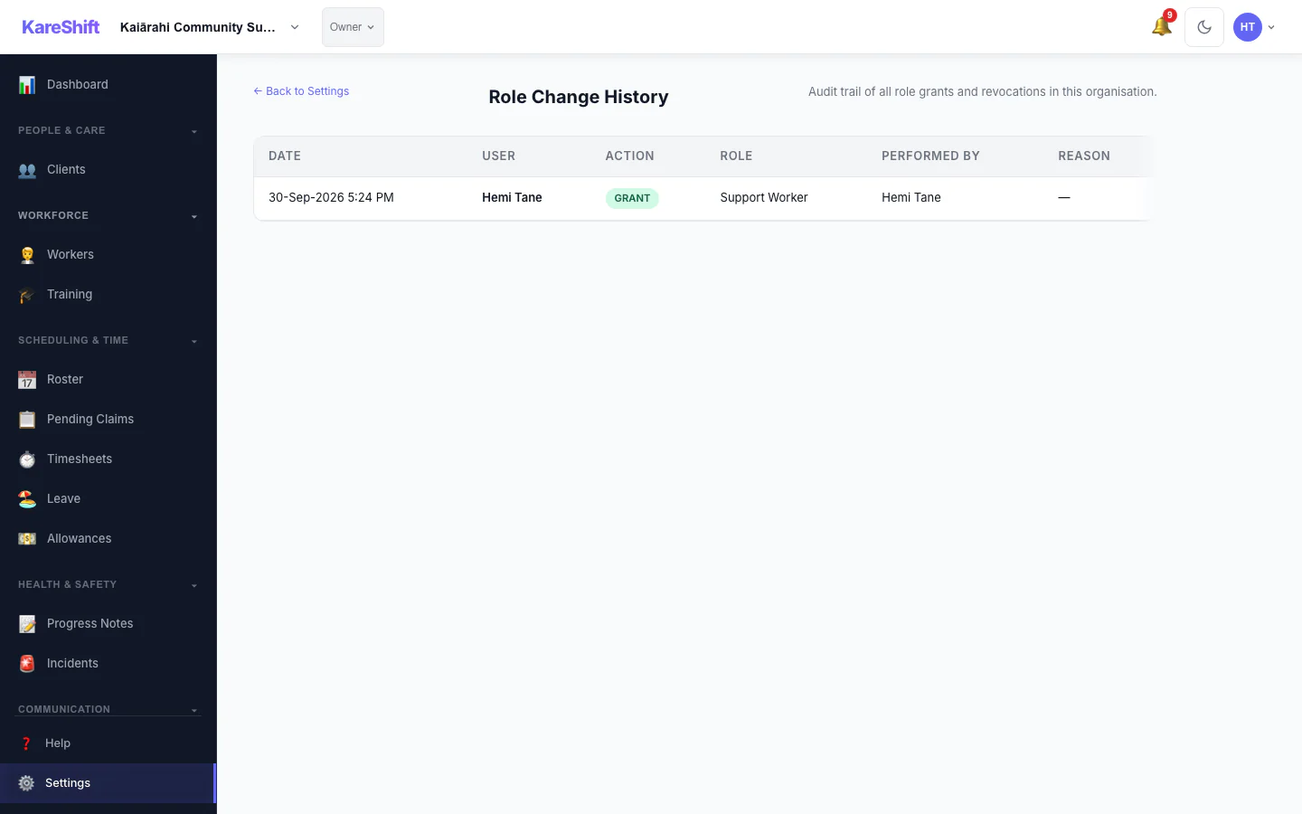 Role History