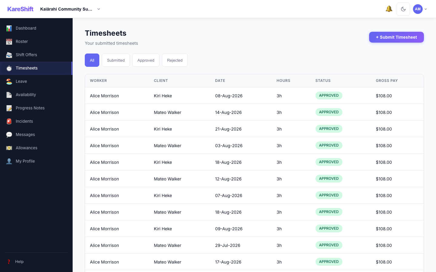 Timesheets