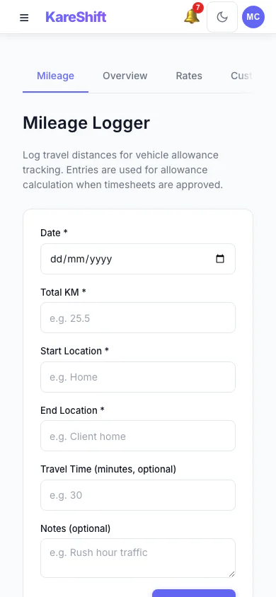 Allowances — Mobile
