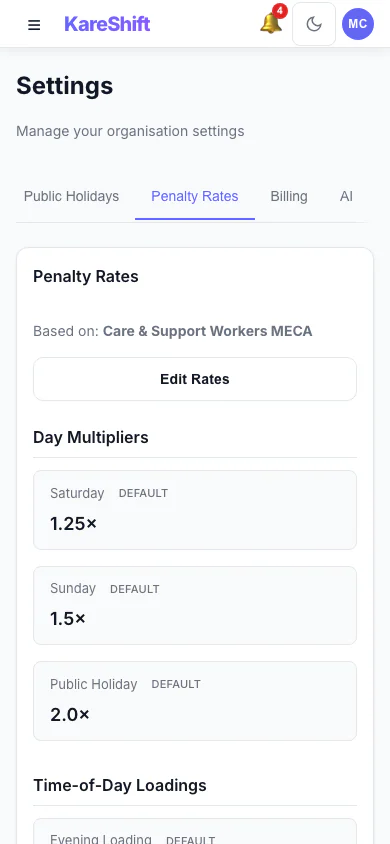 Penalty Rates — Mobile