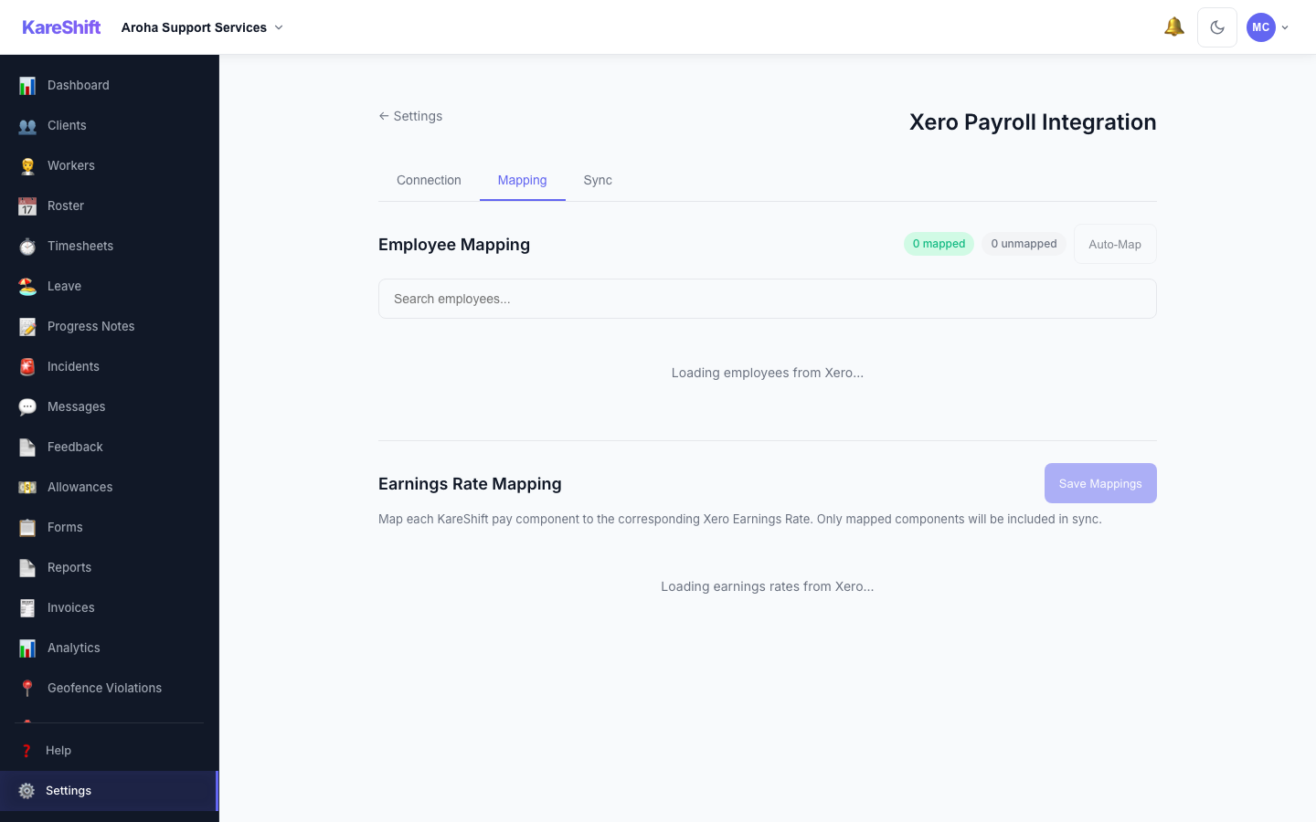Xero Employee Mapping