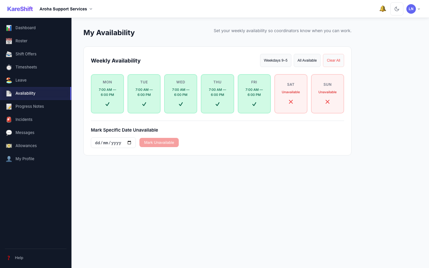 Worker Availability