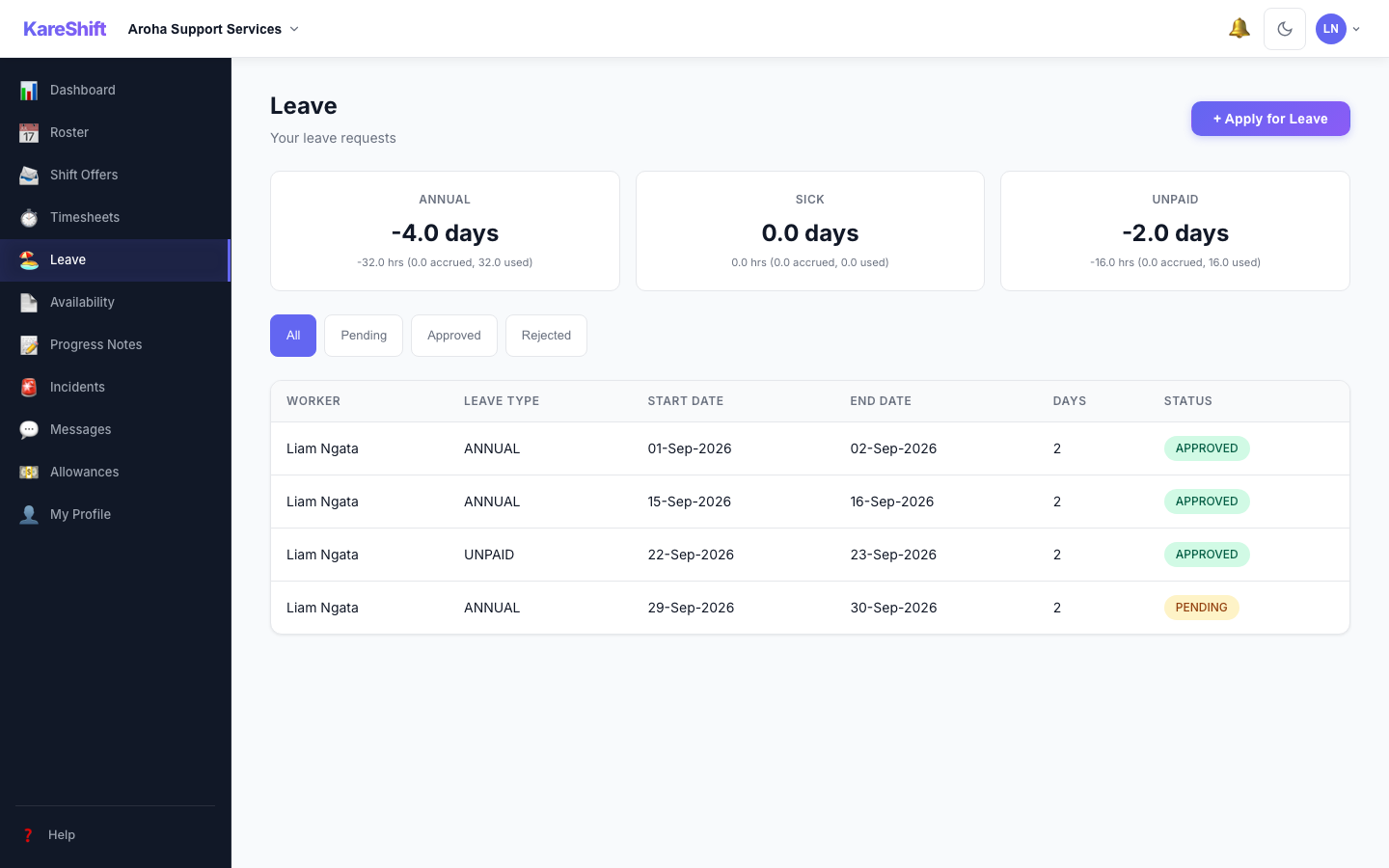 Worker Leave