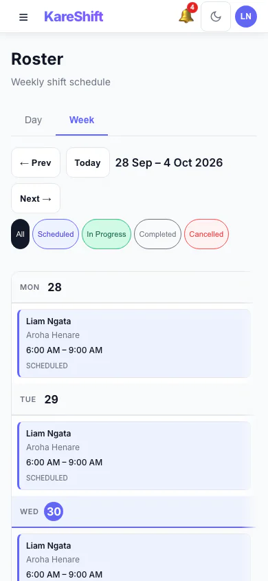 Roster — Mobile