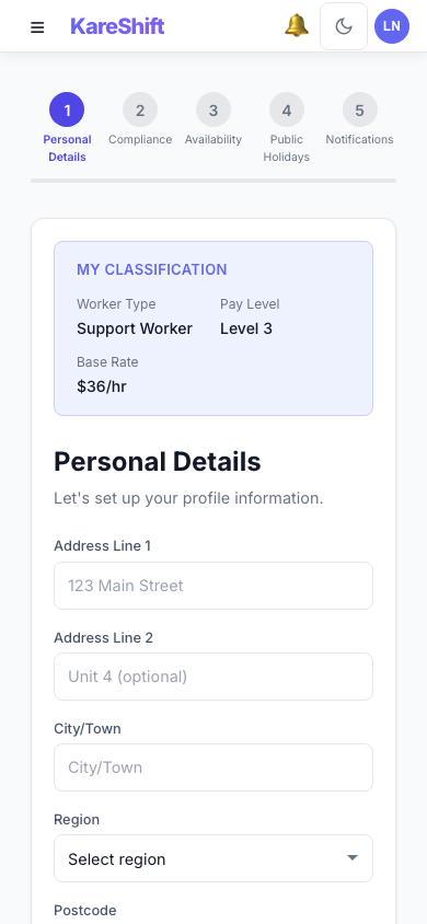 Onboarding — Mobile